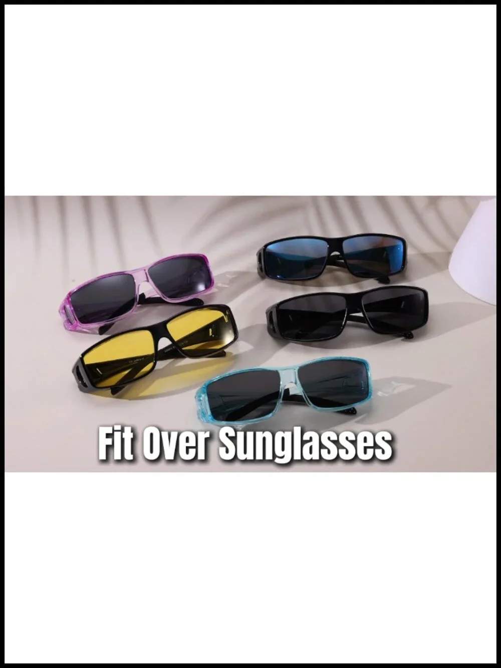 Polarized Fit Over Sunglasses for Men Women Driving Square Wrap Around UV